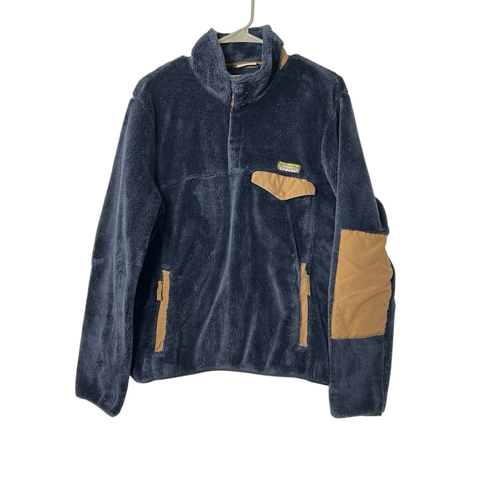 L.L.‎ Bean Sherpa Fleece Pullover Jacket Womens M Cozy Outdoor Trail Hiking Blue